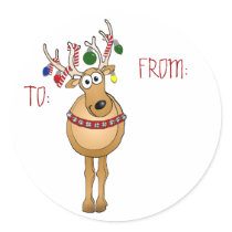 Reindeer Christmas sticker