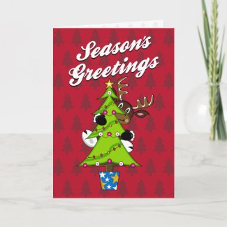 Reindeer & Christmas Tree Card card