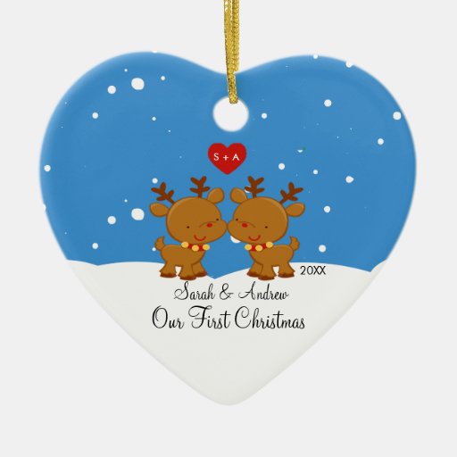 reindeer couple our first christmas ornament zazzle reindeer couple our first christmas ornament zazzle