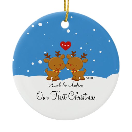 reindeer couple our first christmas ornament zazzle reindeer couple our first christmas ornament zazzle