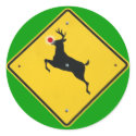 Reindeer Crossing sticker