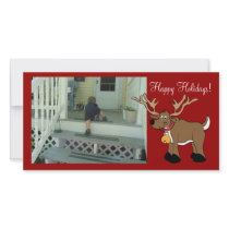 Reindeer Customizable Holiday Photo Card photo cards by haywiregraphics Reindeer Customizable Holiday Photo Card photo cards