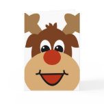Reindeer Cute Cartoon Holiday Christmas Card