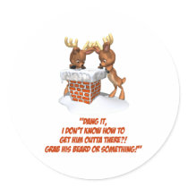 Reindeer Dilemma stickers by ScottInk Reindeer Dilemma stickers