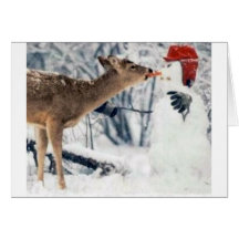 Reindeer Eating Snowman Card