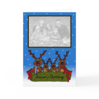 Reindeer family photo Christmas card card