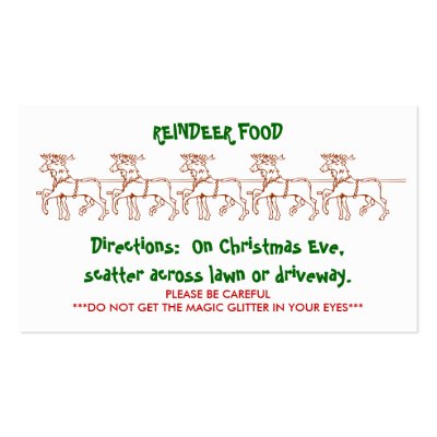 REINDEER FOOD - Customized 2 Business Card by SherryHolderHunt