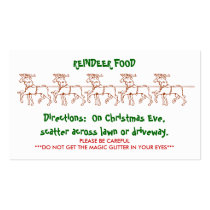 REINDEER FOOD - Customized 2 business cards by SherryHolderHunt REINDEER FOOD - Customized 2 business cards