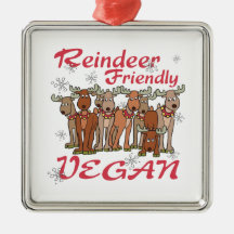 Reindeer Friendly Vegan Ornament