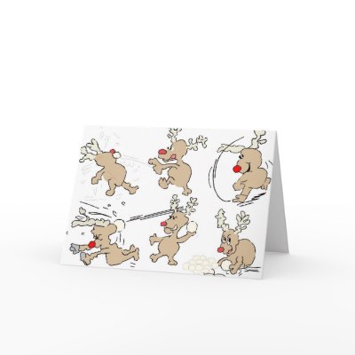Reindeer Games Greeting Cards by Paddydee56