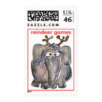 Reindeer Games Custom Elephant Postage postage by zooogle Reindeer Games Custom Elephant Postage postage