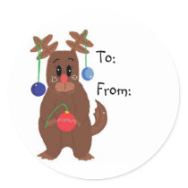 Reindeer Gift Tag stickers by seashell2 Reindeer Gift Tag stickers