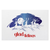 Reindeer Good Tidings Holiday Greetings Personalized Stationery