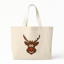 reindeer head antler tote bag