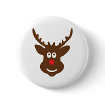 reindeer head antler pinback buttons