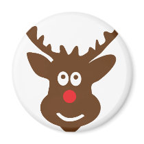 reindeer head antler fridge magnets