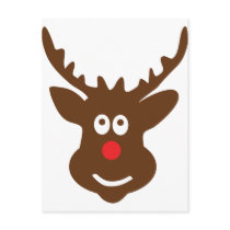 reindeer head antler post card