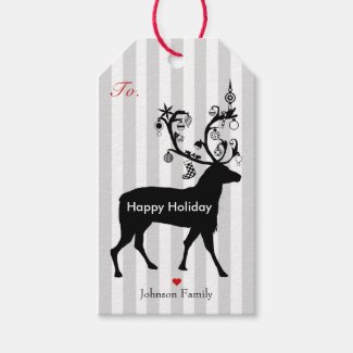 Reindeer Holiday Custom Gift Tags Pack Of Gift Tags