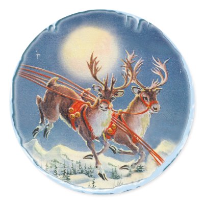REINDEER & ICICLES by SHARON SHARPE Stickers by sharonsharpe