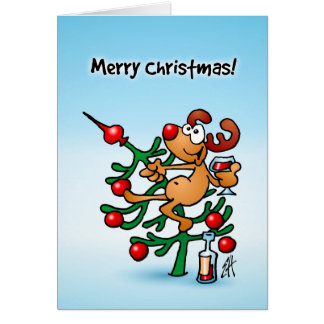 Reindeer in a Christmas tree Greeting Card