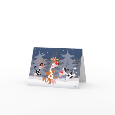 Reindeer in the snow notecard by Lioness_Graphics