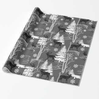Reindeer in the Woods Christmas Wrapping Paper