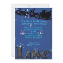 Reindeer Love (blue) Personalized Announcements