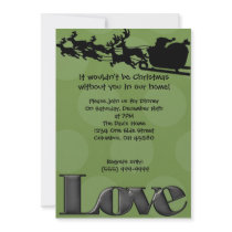Reindeer Love (green) Personalized Invites