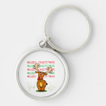 Reindeer Merry Christmas Keychain