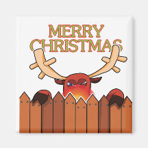 Reindeer Merry Christmas Magnet