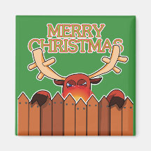 Reindeer Merry Christmas Magnet