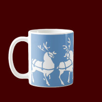 Reindeer Mug Coffee Cup Festive Blue Christmas Cup mugs