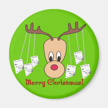 Reindeer Pharmacy Merry Christmas Refrigerator Magnets