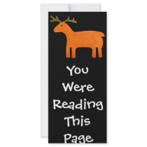 Reindeer Puppet Bokmark Template Rack Card Design
