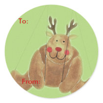 Reindeer Puppet Christmas Tags stickers by trish1968 Reindeer Puppet Christmas Tags stickers