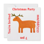 Reindeer Puppet Invitation Template