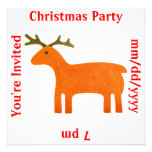 Reindeer Puppet Invitation Template
