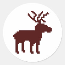 Reindeer Round Stickers