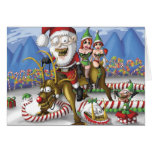 Reindeer Santa Greeting Cards