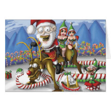 Reindeer Santa Greeting Cards