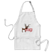 Reindeer Season's Greetings Apron