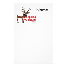 Reindeer Season's Greetings Stationary Personalized Stationery