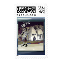 Reindeer shaman roams the unquiet streets stamps