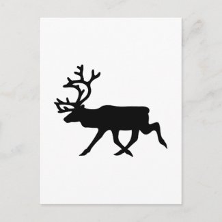 Reindeer Silhouette postcard