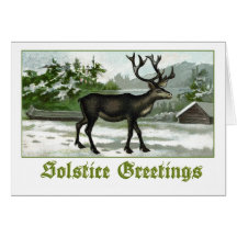 Reindeer - Solstice Greetings Greeting Cards