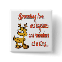 Reindeer Square Button - Customized