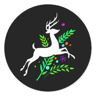 Reindeer Round Sticker