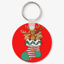 Reindeer Stocking keychains by ElainePlesser Reindeer Stocking keychains