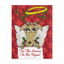Reindeer Tis The Season to Be Vegan Gifts Apparel Post Cards