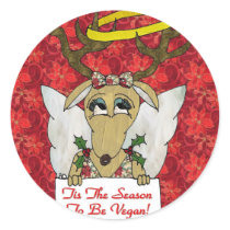 Reindeer Tis The Season to Be Vegan Gifts Apparel Stickers